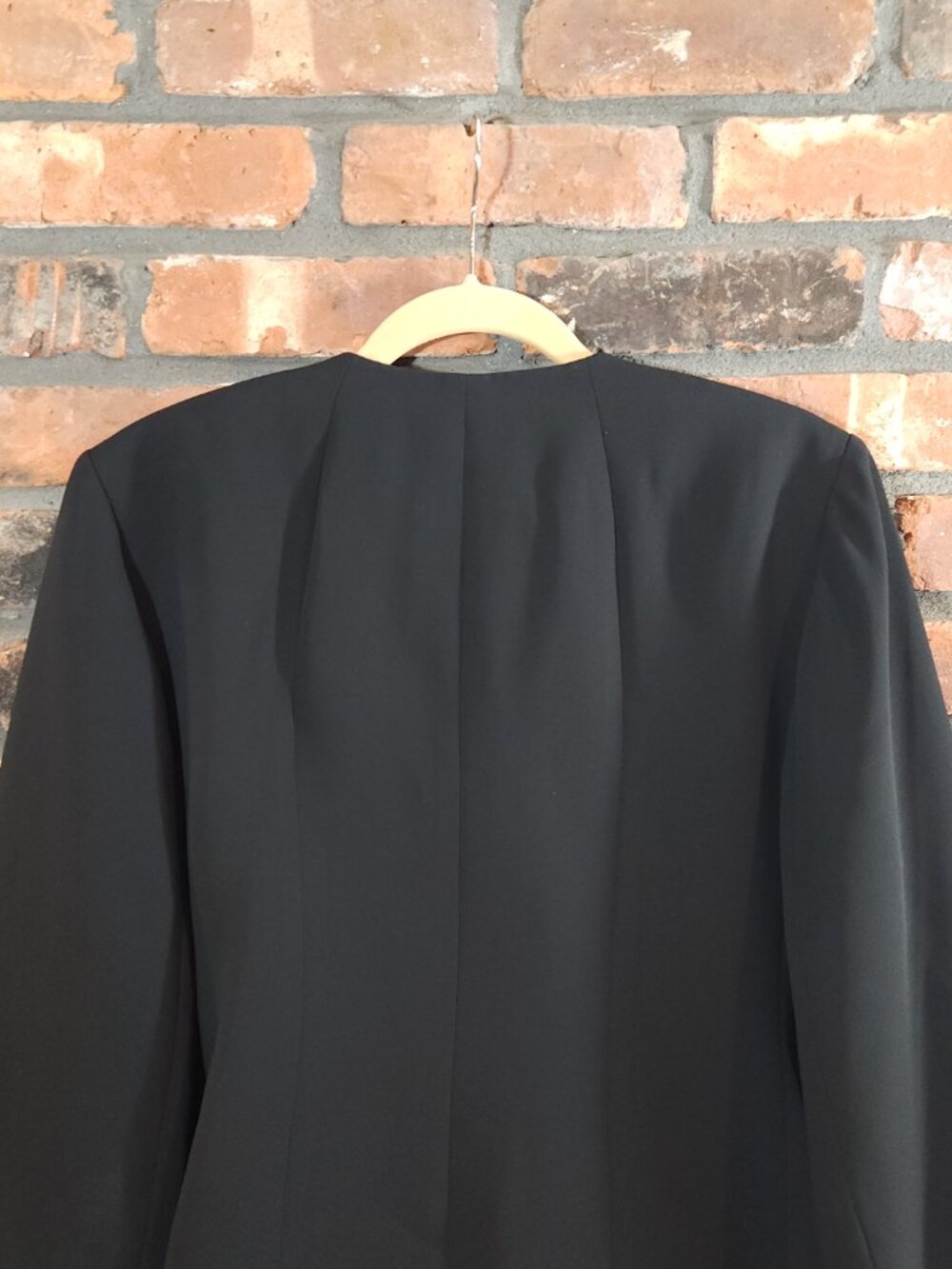 Talbots Black Single-breasted 1-button Collarless Blazer Career Women's 16W - Picture 5 of 6